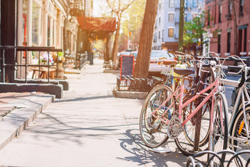 Empty streets in West Village at New York Manhattan, USA