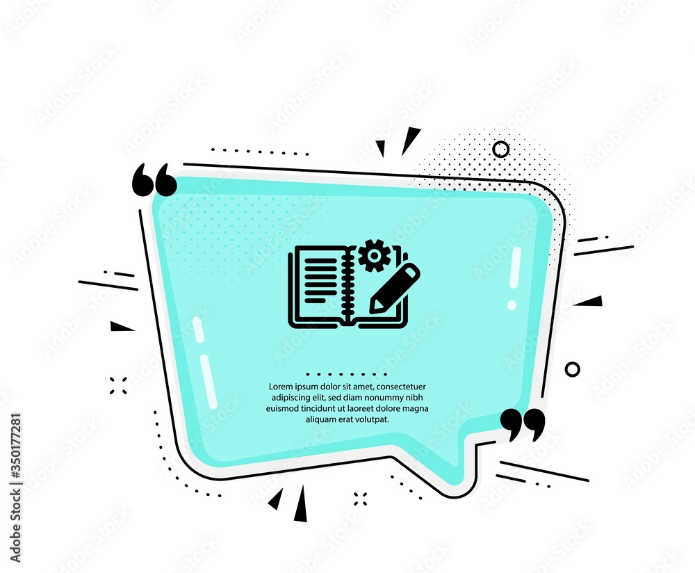 Aufkleber engineering documentation icon. quote speech bubble. technical instruction sign. quotation marks. cl