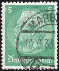 Postage stamps of the Germany. Stamp printed in the Germany. Stamp printed by Germany.