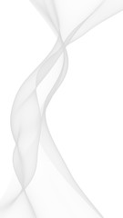 White abstract background. Fluttering white scarf. Waving on wind white fubric. 3D illustration