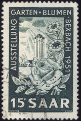 Postage stamps of the Germany. Stamp printed in the Germany. Stamp printed by Germany.