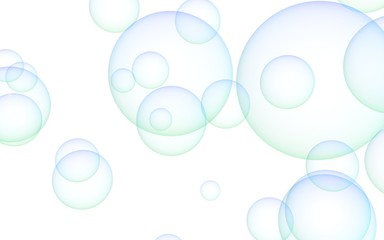 Light blue colored background with purple bubbles. Wallpaper, texture purple balloons. 3D illustration