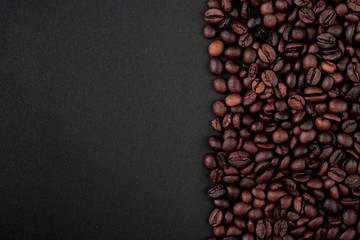 Close up roasted coffee beans