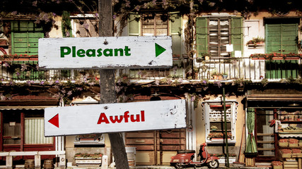 Street Sign Pleasant versus Awful