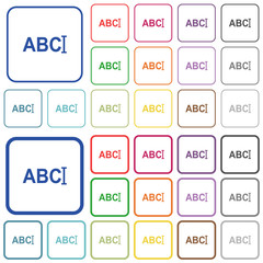 Typing text with cursor outlined flat color icons