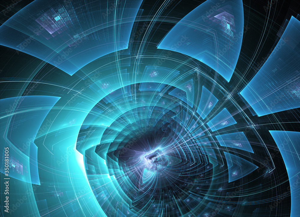 Poster fractal background for use in creativity and design projects. technological fractal. abstract 3d ill
