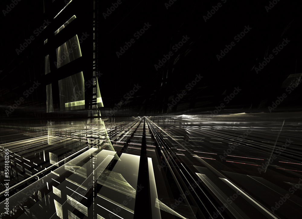 Poster fractal background for use in creativity and design projects. technological fractal. abstract 3d ill