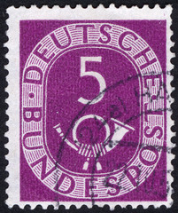 Postage stamps of the Germany. Stamp printed in the Germany. Stamp printed by Germany.