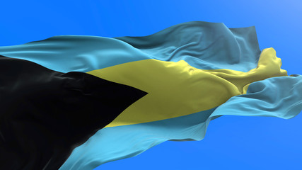Bahamas flag - 3D realistic waving flag background