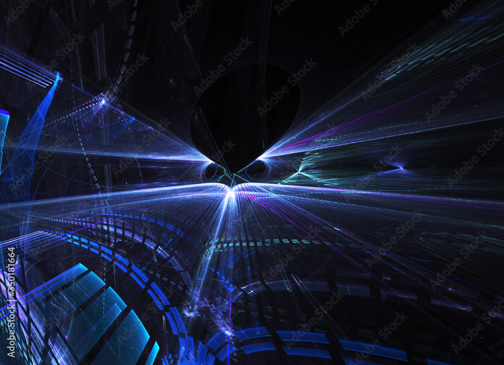 Poster fractal background for use in creativity and design projects. technological fractal. abstract 3d ill