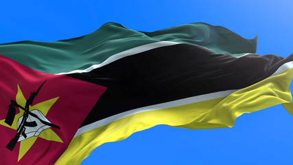 Mozambique flag - 3D realistic waving flag background