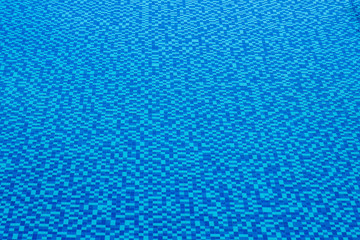 Fototapeta na wymiar View of nice blue tile in swimming pool water surface