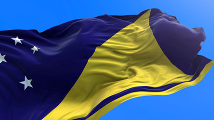 Tokelau flag - 3D realistic waving flag background
