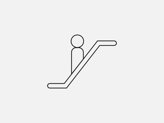 Escalator elevator icon. Vector illustration, flat design.