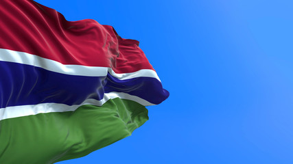 Fototapeta na wymiar Gambia flag - 3D realistic waving flag background