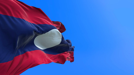 Laos flag - 3D realistic waving flag background