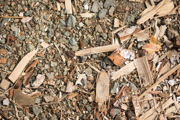 texture, pebbles, slivers, tree twigs