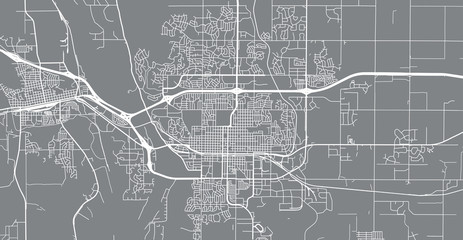 Urban vector city map of Bismarck, USA. North Dakota state capital