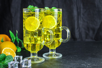 lemonade, lemon ice drink
Menu concept healthy eating. food background top view copy space for text
healthy eating table setting