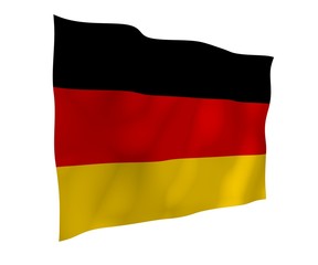 Flag of Germany. Wide format 3D illustration. State symbol of the Federal Republic of Germany. 3D rendering