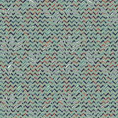 Abstract Chevron background in mint, blue and orange, surface design