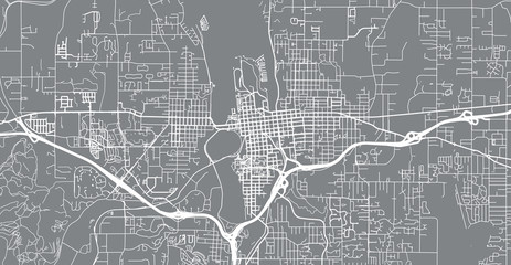Urban vector city map of Olympia, USA. Washington state capital