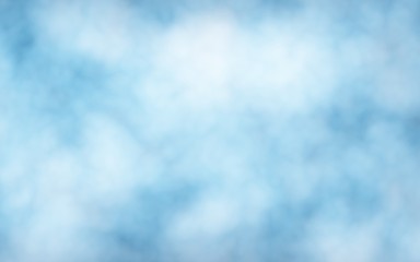 Background of abstract white color smoke isolated on blue color background. The wall of white fog. 3D illustration