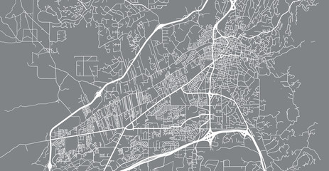 Urban vector city map of Santa Fe, USA. New Mexico state capital