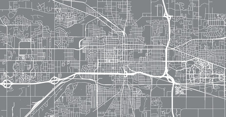Urban vector city map of Lansing, USA. Michigan state capital
