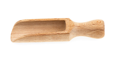 wooden spoon on a white background, isolated.