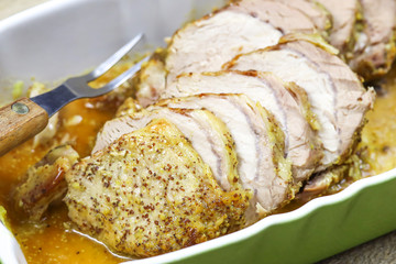 rôti de porc sauce moutarde