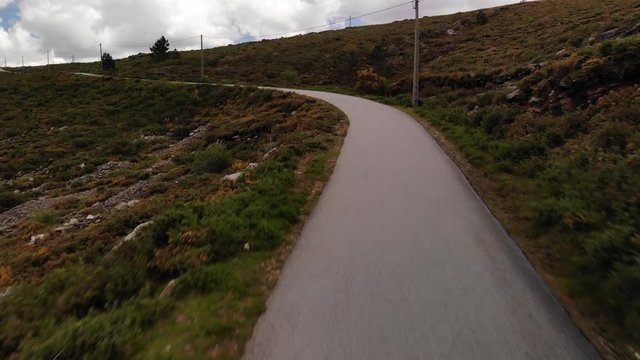 uphill road in the mountains
