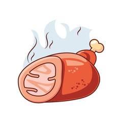 chicken leg on white background