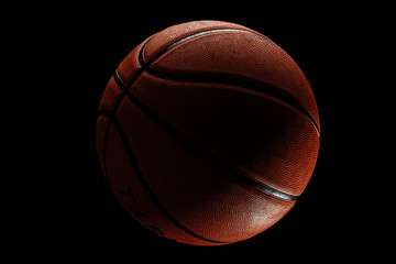 Basketball ball on a black background