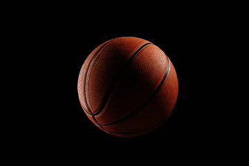 Basketball ball on a black background