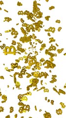 Digital currency symbol Bitcoin on a white background. Fall of bitcoin. crypto currency graph on virtual screen. Business, Finance and technology concept. 3D illustration