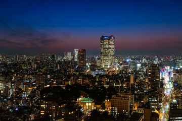 Fototapeta na wymiar 東京 夕暮れのビル群 東京タワーから