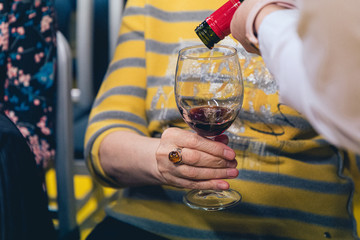 woman with a glass of wine