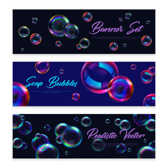Soap Bubbles Banners Set