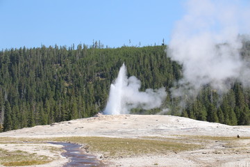 Geyser dans le parc de Yellowstone, Etats-Unis