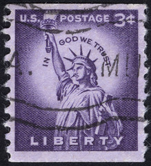 Postage stamps of the United States. Stamp printed in the America. Stamp printed by United States. Stamp printed by USA.