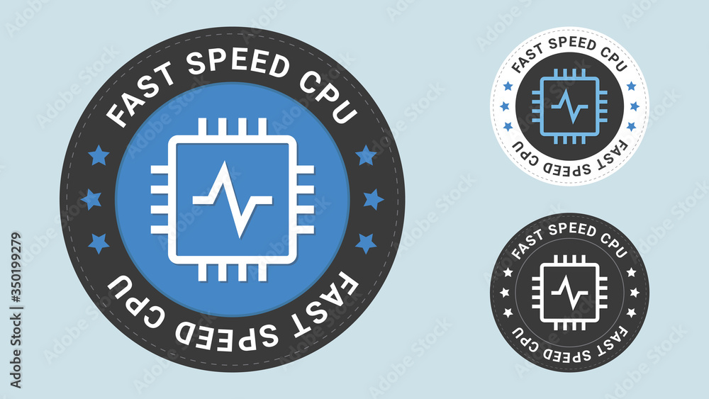 Poster fast speed cpu stamp vector illustration. vector certificate icon. vector combination for flat style