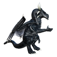 3D Rendering Fairy Tale Dragon on White