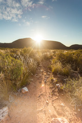 Wide angle panoramic view over the plains of the karoo just outside touwsrivier in the western cape...