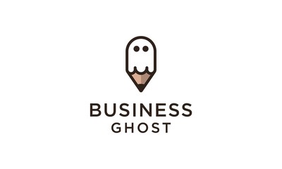 modern simple fast writer like a ghost logo