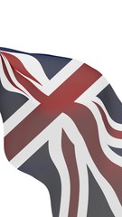 Waving flag of the Great Britain. British flag. United Kingdom of Great Britain and Northern Ireland. State symbol of the UK. 3D illustration