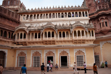 Fototapeta na wymiar Meherangarh fort interior architecture, Jodhpur, Rajasthan, India
