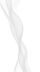 White abstract background. Fluttering white scarf. Waving on wind white fubric. 3D illustration