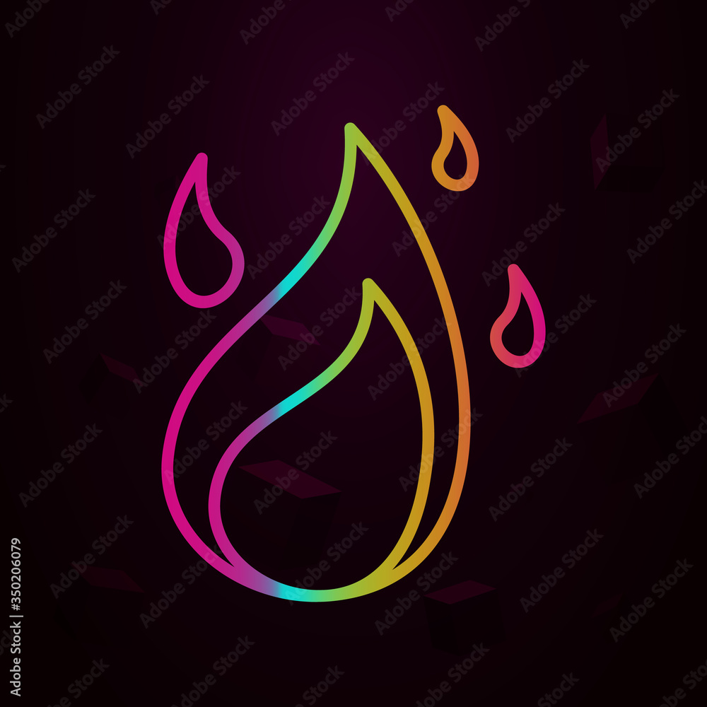 Poster fire, burning nolan icon simple thin line, outline vector of firefighter icons for ui and ux, websit