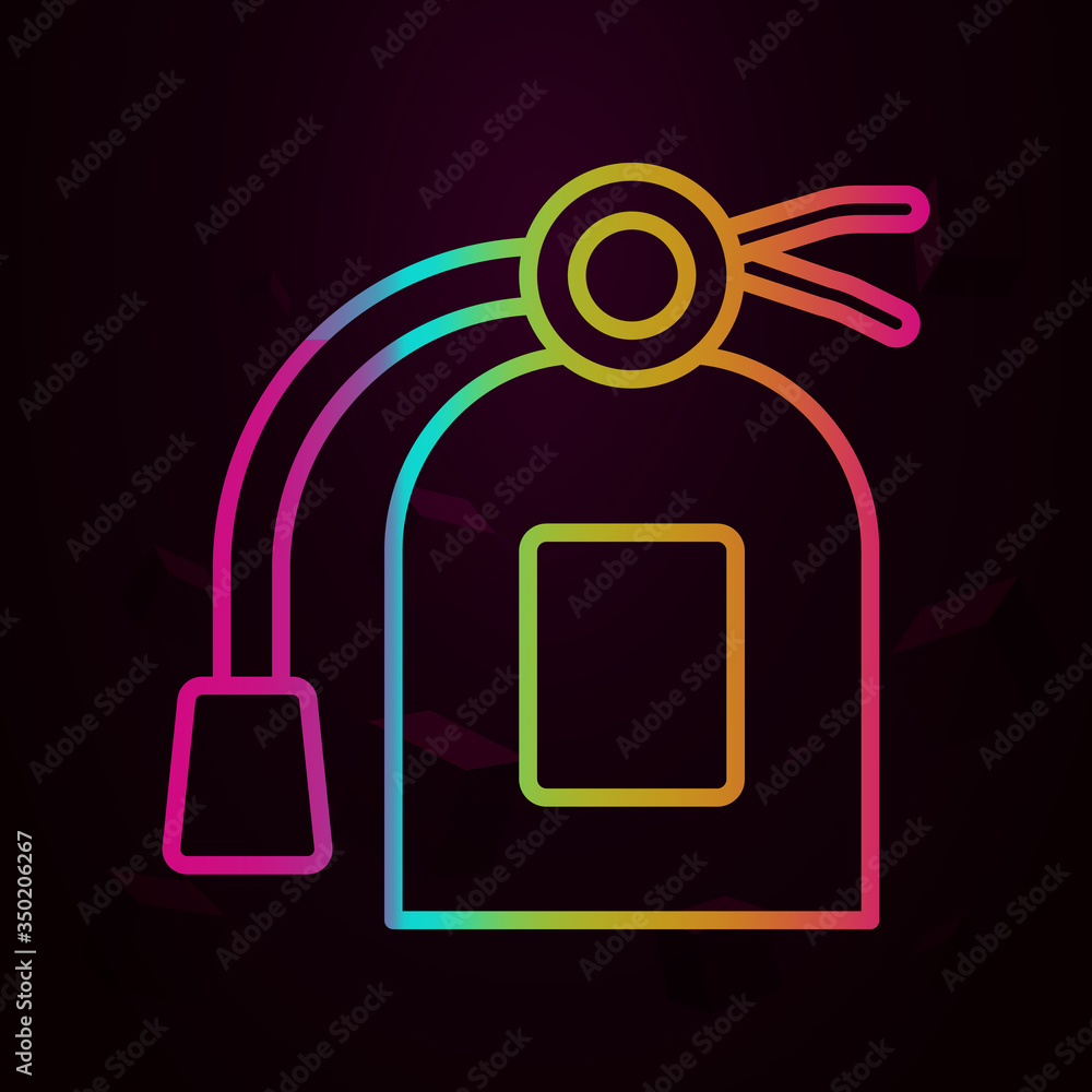 Poster extinguisher, firefighter nolan icon simple thin line, outline vector of firefighter icons for ui an